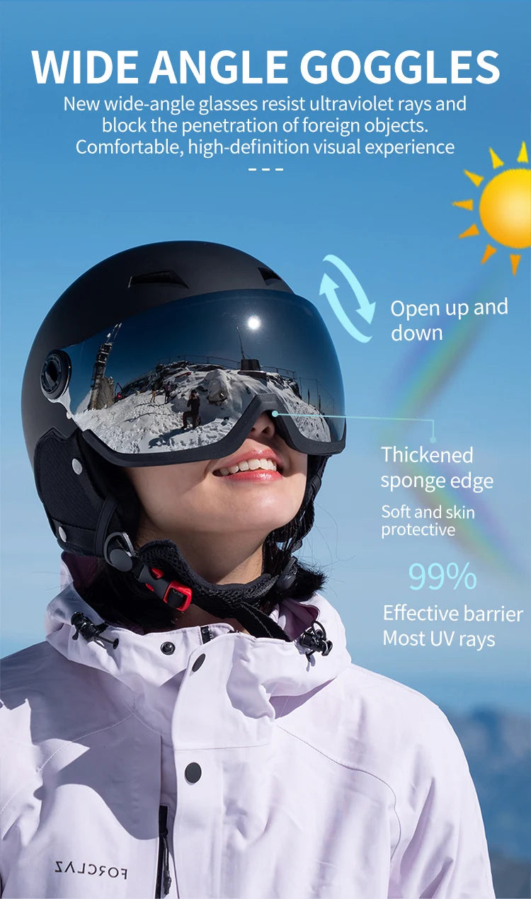 Eastinear's New Lightweight All-in-one Goggles Ski Helmet Men's and Women's Children's
