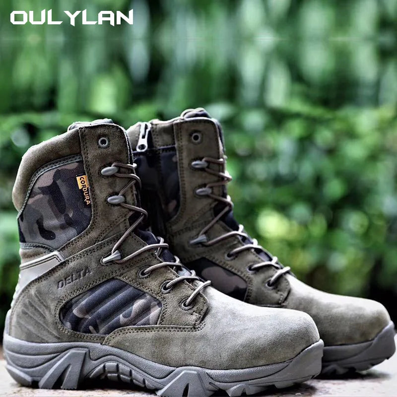 Climbing Outdoor Mens Work Safety Boots Camouflage Desert Boots  Outdoor Hiking Boots