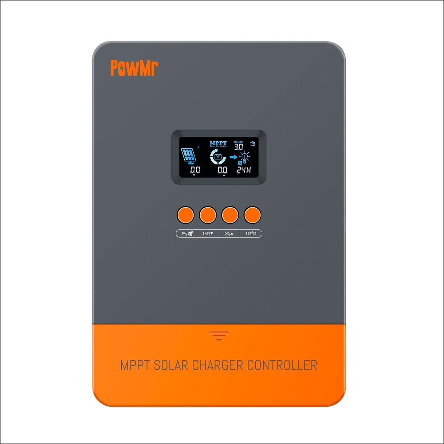 PowMr MPPT Solar Charge Controller 60A 12V/24V/36V/48V Auto LCD Display Solar Panel Regulator for Lithium Battery & Connector