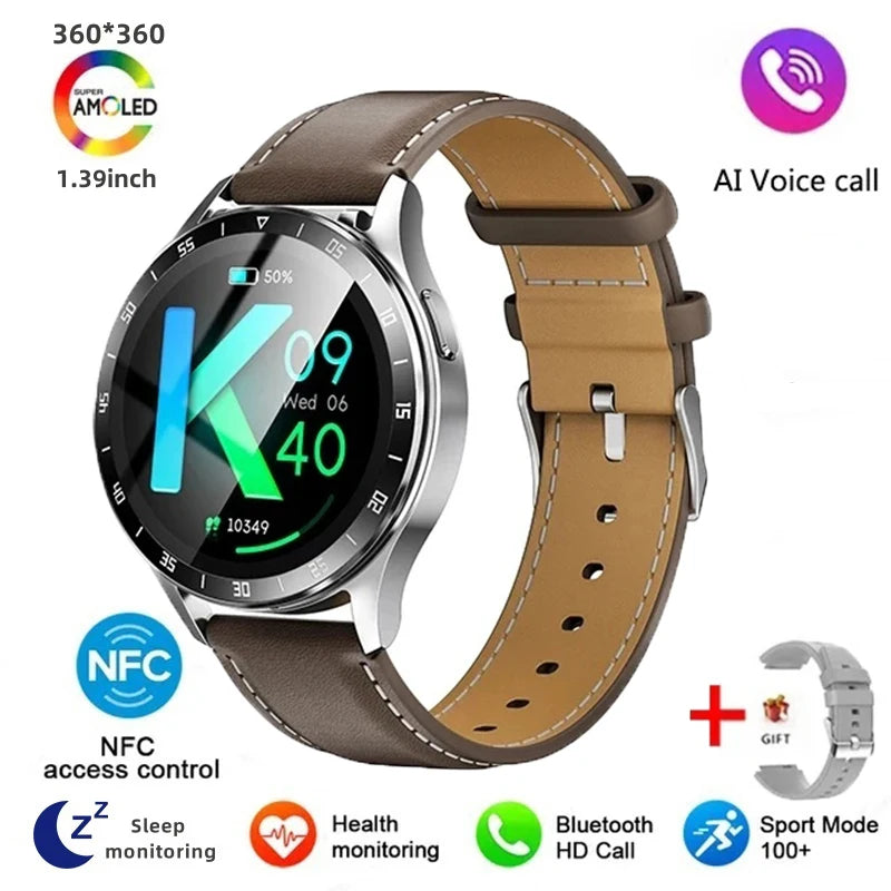 2024 New Bluetooth Call Smart Watch High end Men's Multi sport Mode NFCIP67 Waterproof Fitness Smart Electronic Watch
