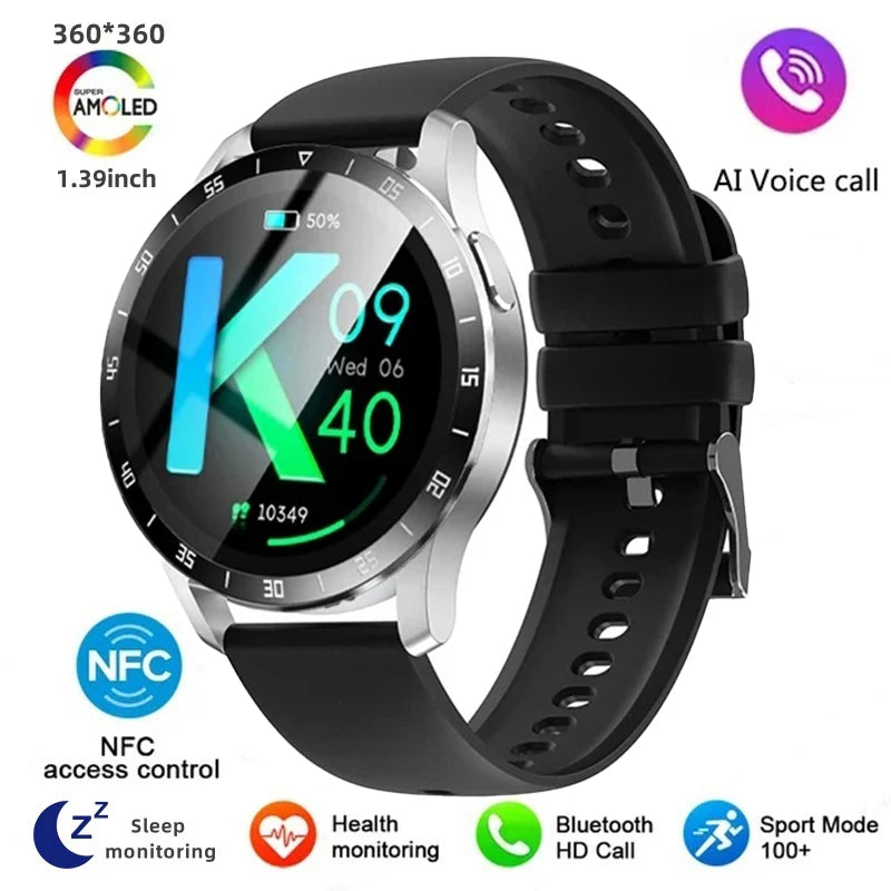 2024 New Bluetooth Call Smart Watch High end Men's Multi sport Mode NFCIP67 Waterproof Fitness Smart Electronic Watch