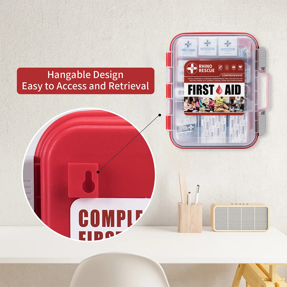 RHINO RESCUE 350 Pieces OSHA All-Purpose First Aid Kit, Home & Office