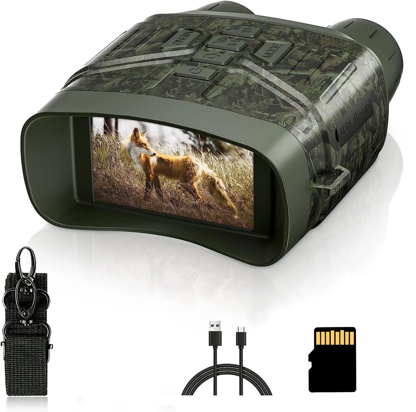 4K Night Vision Binoculars with Rechargeable Battery 32GB TF Card Night Vision Goggles for Photo And Video Saving 3'' Display