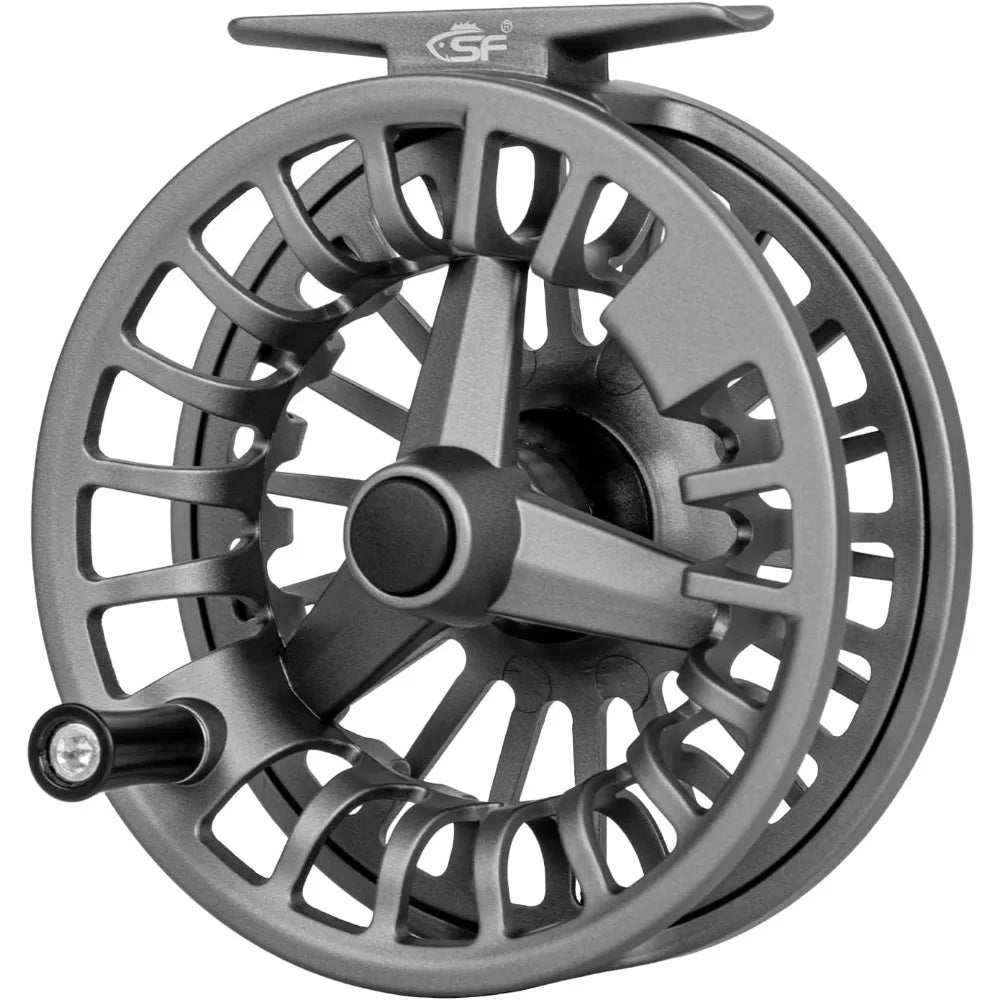 003 5/6wt Fly Fishing Reel for Fly Fishing with Aluminum Alloy Body, Easy Spool Change, for Freshwater, Matte Gunmetal Gray