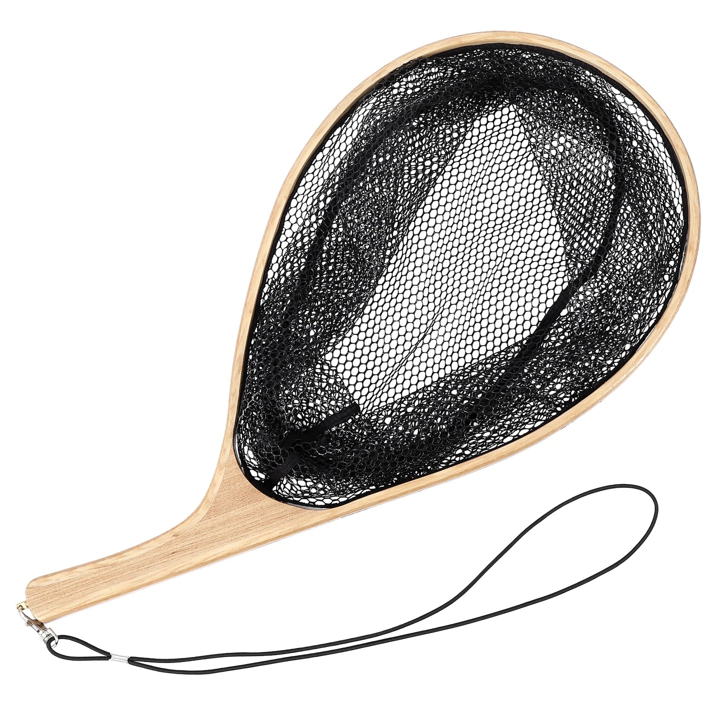 Fly Fishing Landing Net Curved Handle, Black Deep Net Freshwater Fishing Small Mesh