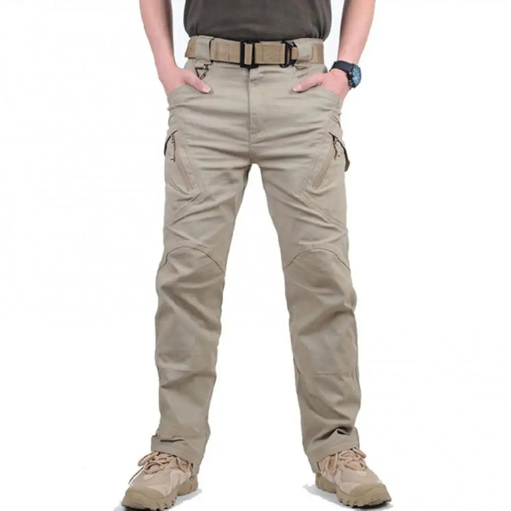 Mens Waterproof Cargo Pants Elastic Multiple Pocket Trousers Outdoor Hiking Pants