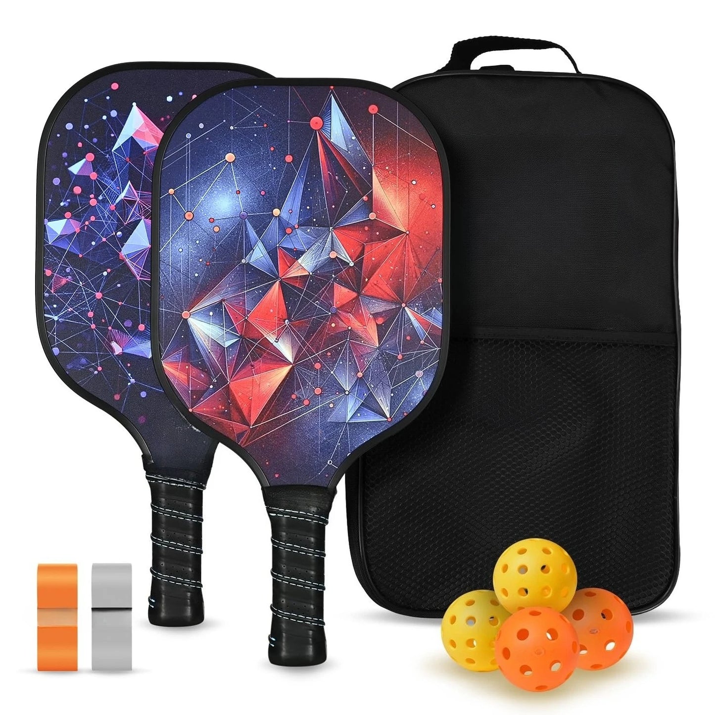 2 Pack 4 Pack USAPA Approved Fiberglass Pickleball Paddles Set With Polypropylene Honeycomb Core Lightweight Rackets Equipped With Pickleball Balls And Storage Carry Bag For Beginners Men Women Indoor Outdoor Court Training R