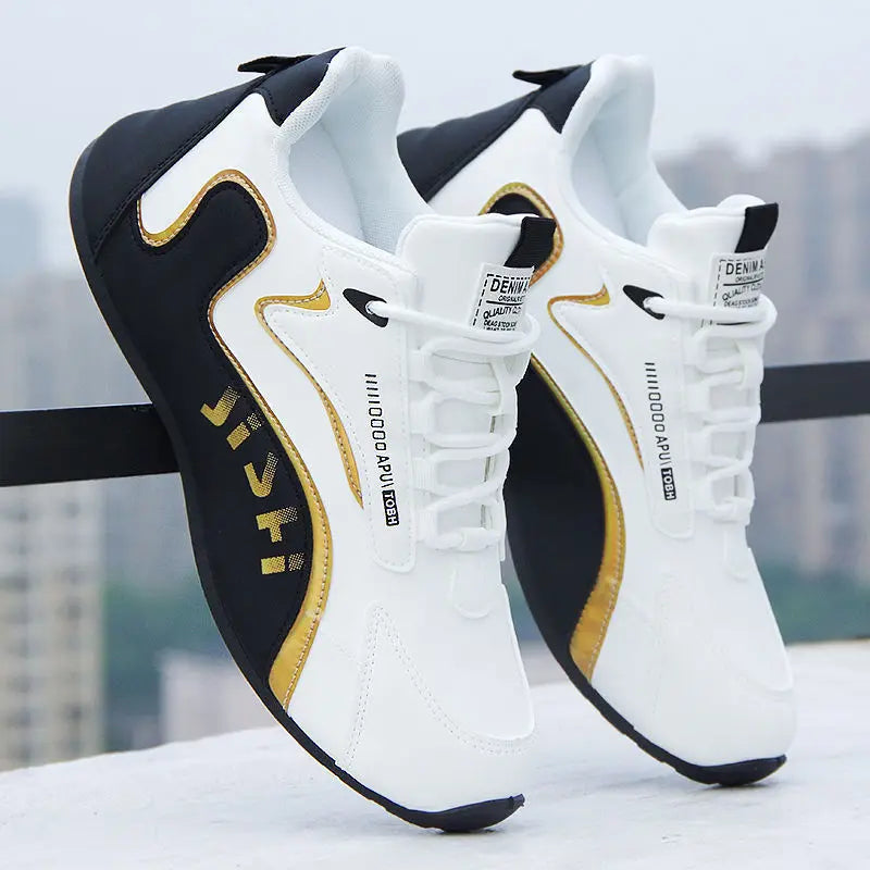 Men's Leather Shoes Fashion Mens Sneakers Leather Face Sports Running Shoes