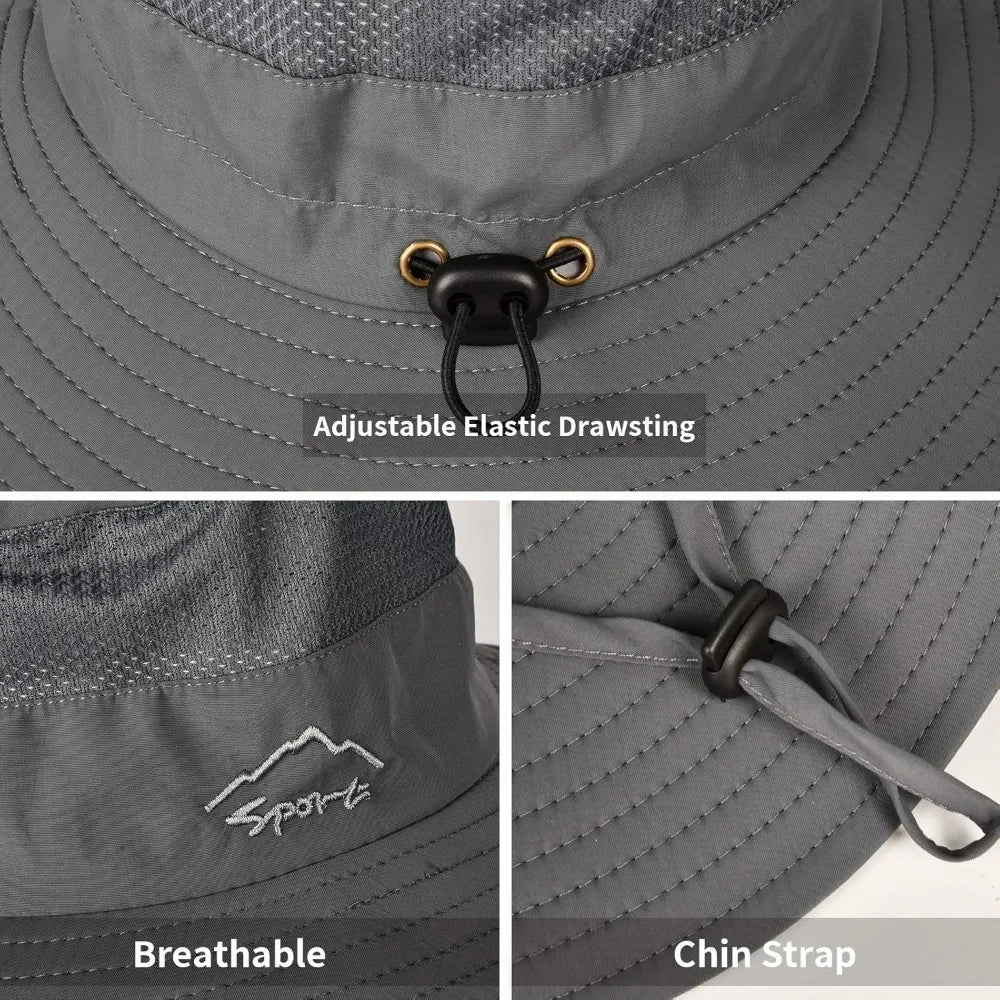 Sun Hats for Men Women Fishing Hat UPF 50+ Breathable Wide Brim Summer