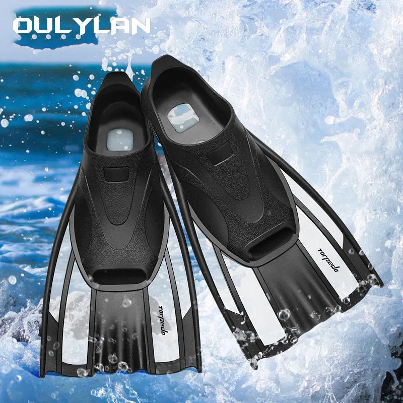 Oulylan Swimming Diving Fins Rubber Snorkeling Professional Flexible Comfort Non-Slip Swim Flippers