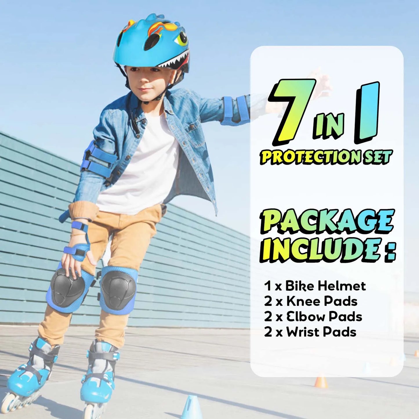 VICTGOAL Kids Bicycle Helmet Cycling Guard Knee Elbow Pads Protective