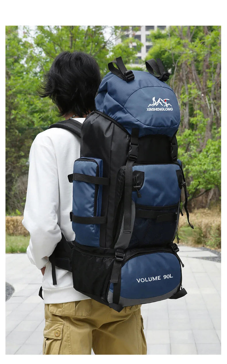 Oulylan 90-liter Camping Extra Large Large Capacity Traveling Luggage Bag with Water Splashing Prevention Backpack