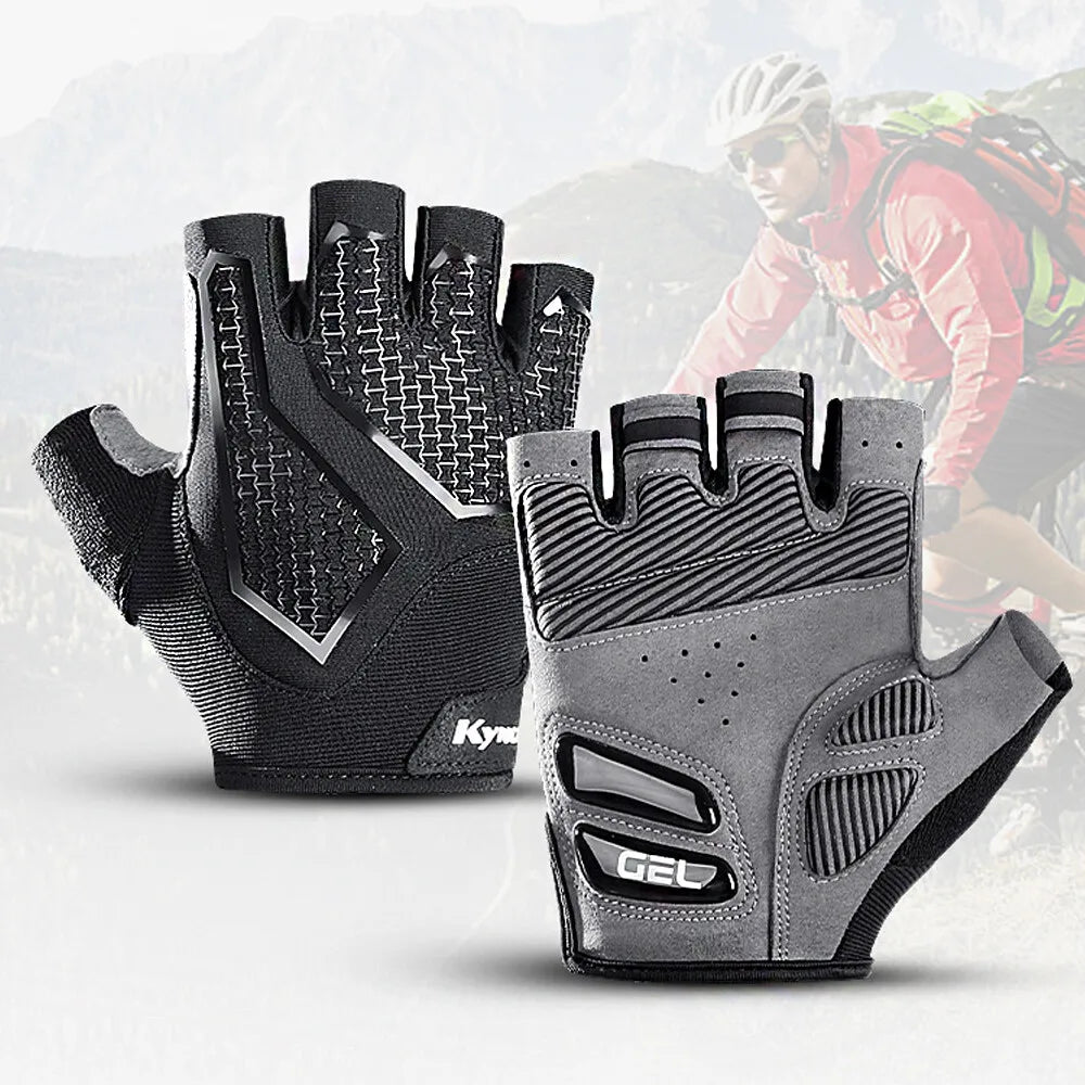 Cycling Gloves Anti- Slip Half Finger Gel Pad Shock-Absorbing Riding Gloves Summer Half-Finger Men Women