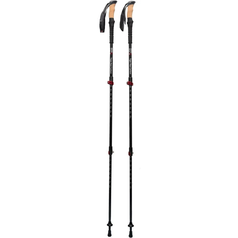 Carbon fiber hiking pole snowshoe line - cork grip ultra-light foldable adjustable