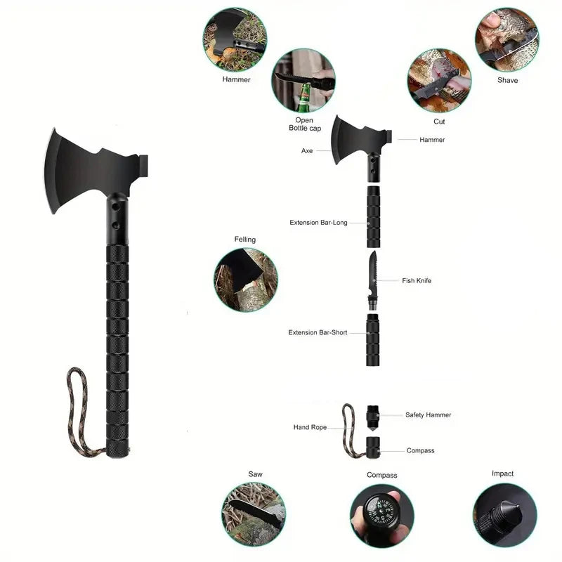 Multi-function Survival Axe Portable Foldable Tomahawk Outdoor Camping Firewood Chopping Axes Multi Tool Kit