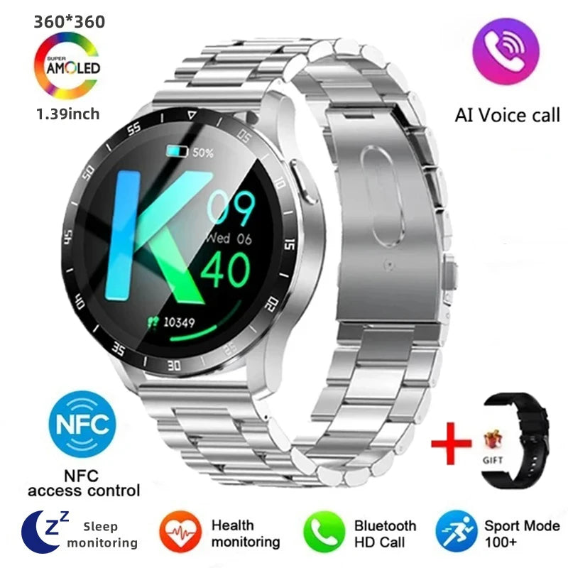 2024 New Bluetooth Call Smart Watch High end Men's Multi sport Mode NFCIP67 Waterproof Fitness Smart Electronic Watch