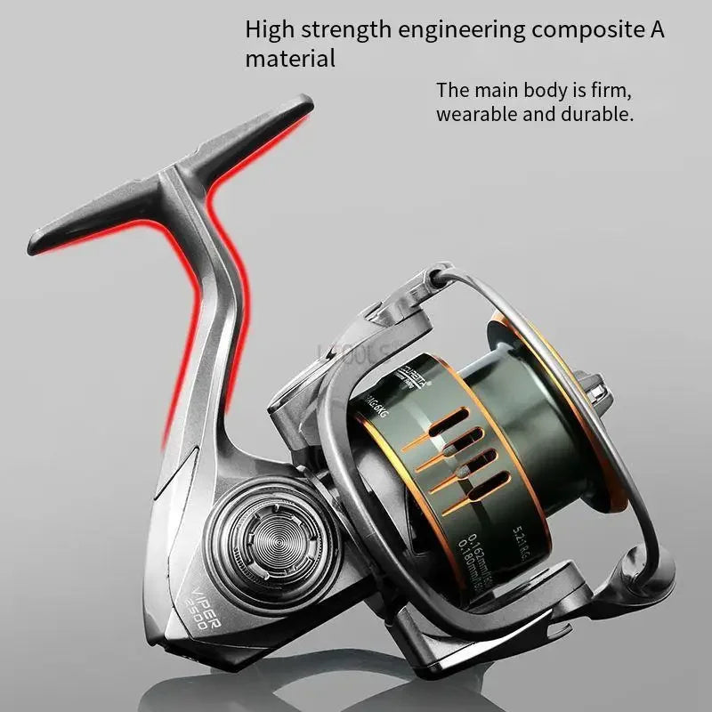 Spinning Fishing Reel VPG800-2500 Metal Lightweight 8+1 Ball Bearings 5.2:1 Gear Ratio