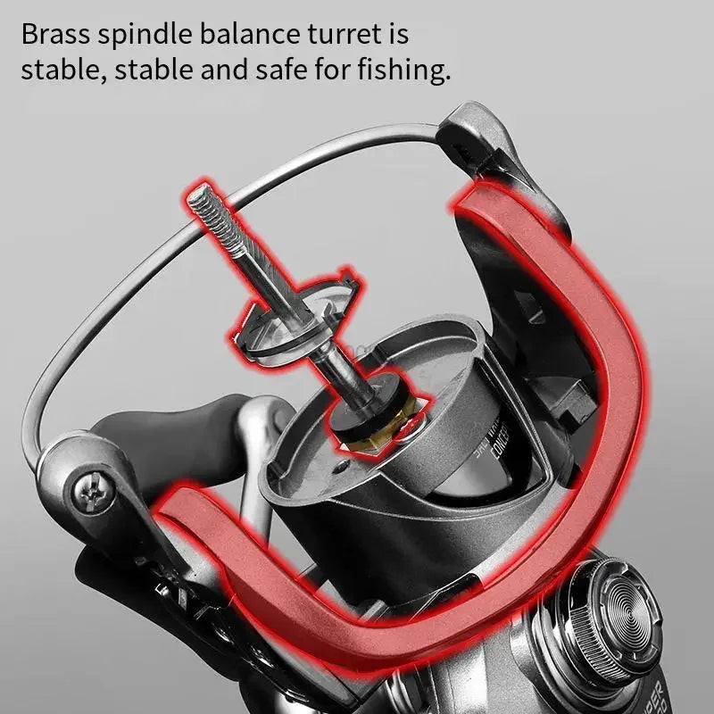 Spinning Fishing Reel VPG800-2500 Metal Lightweight 8+1 Ball Bearings 5.2:1 Gear Ratio