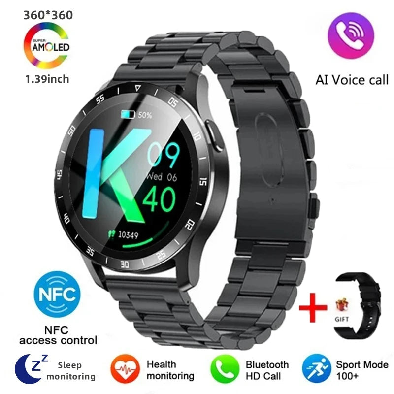 2024 New Bluetooth Call Smart Watch High end Men's Multi sport Mode NFCIP67 Waterproof Fitness Smart Electronic Watch