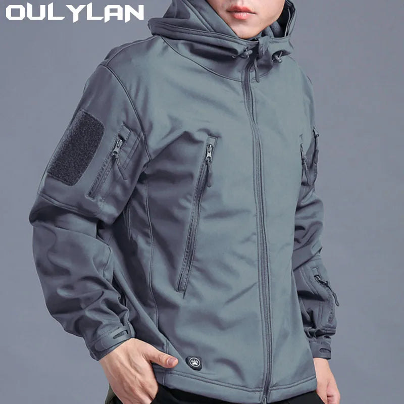 Oulylan Outdoor Jacket Military  Windproof Waterproof Shark Skin Soft Shell Comfortabe Camping Hunting Hiking Jacket