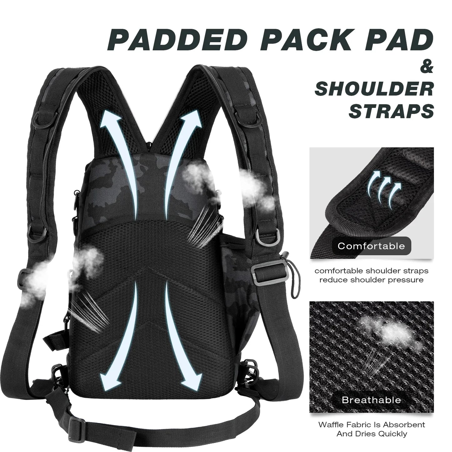 Fishing Backpack Tackle Sling  - Fishing Backpack with Rod Holder