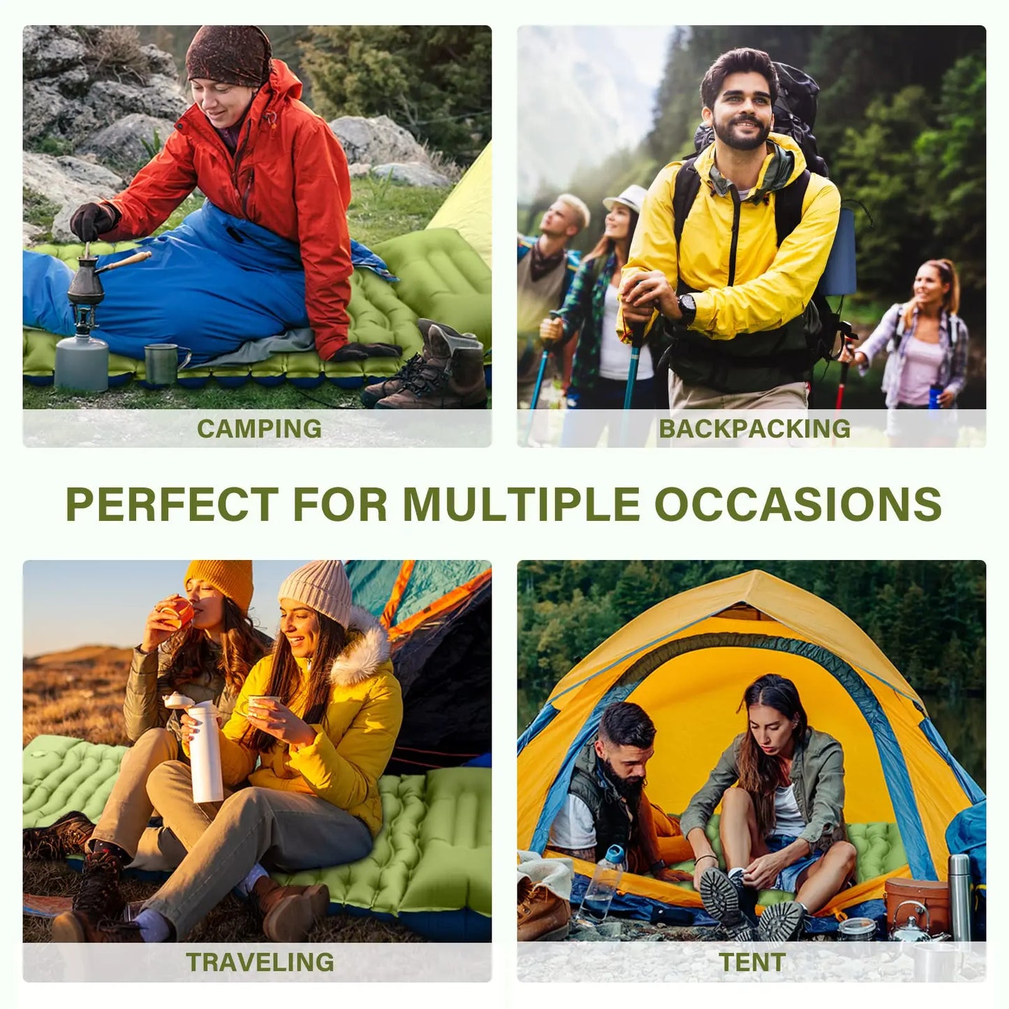 WESTTUNE Camping Sleeping Pad Ultralight Camping Mat with Pillow Built-in Foot Pump