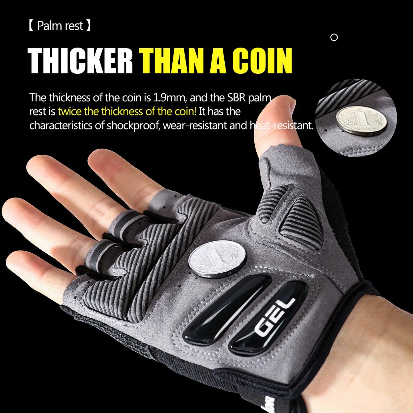 Cycling Gloves Anti- Slip Half Finger Gel Pad Shock-Absorbing Riding Gloves Summer Half-Finger Men Women