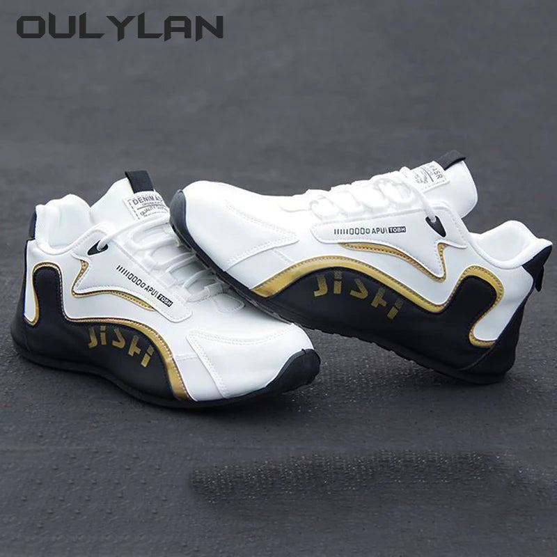 Men's Leather Shoes Fashion Mens Sneakers Leather Face Sports Running Shoes