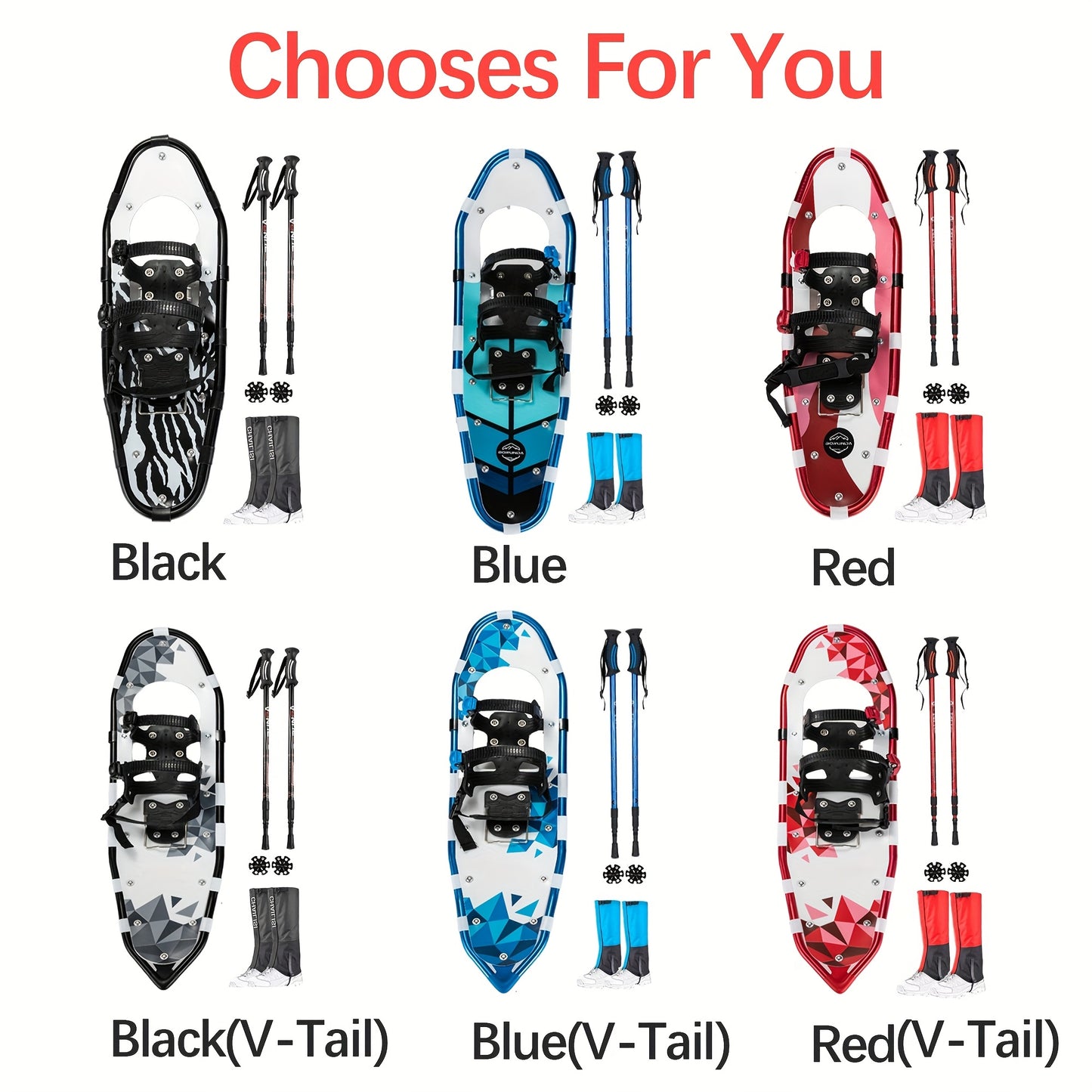 Versatile 4-in-1 Snowshoeing Kit for All Ages