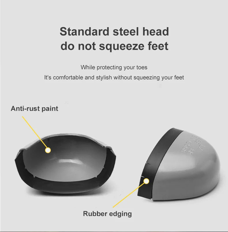 Fashion Men's Work Sneakers Mesh Breathable Safety Shoes Men Steel Toe Work Shoe Anti-smashing