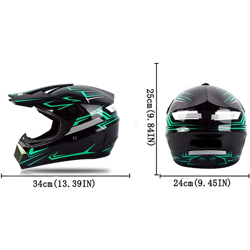Professional Motocross Helmet Motocross Dirt Bike Off Road Motorbike Helmet Set Full Face MTB Helmet with Goggles Gloves Face