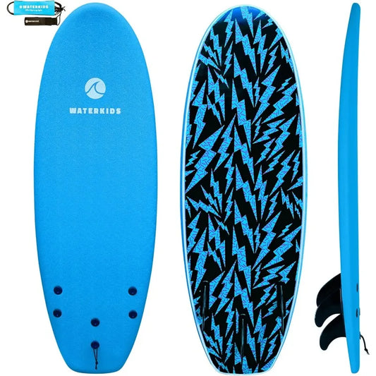 4'10 Kids Surfboard & Leash, Perfect for Learning How to Surf, Made for Kids, Soft Top Surfboard