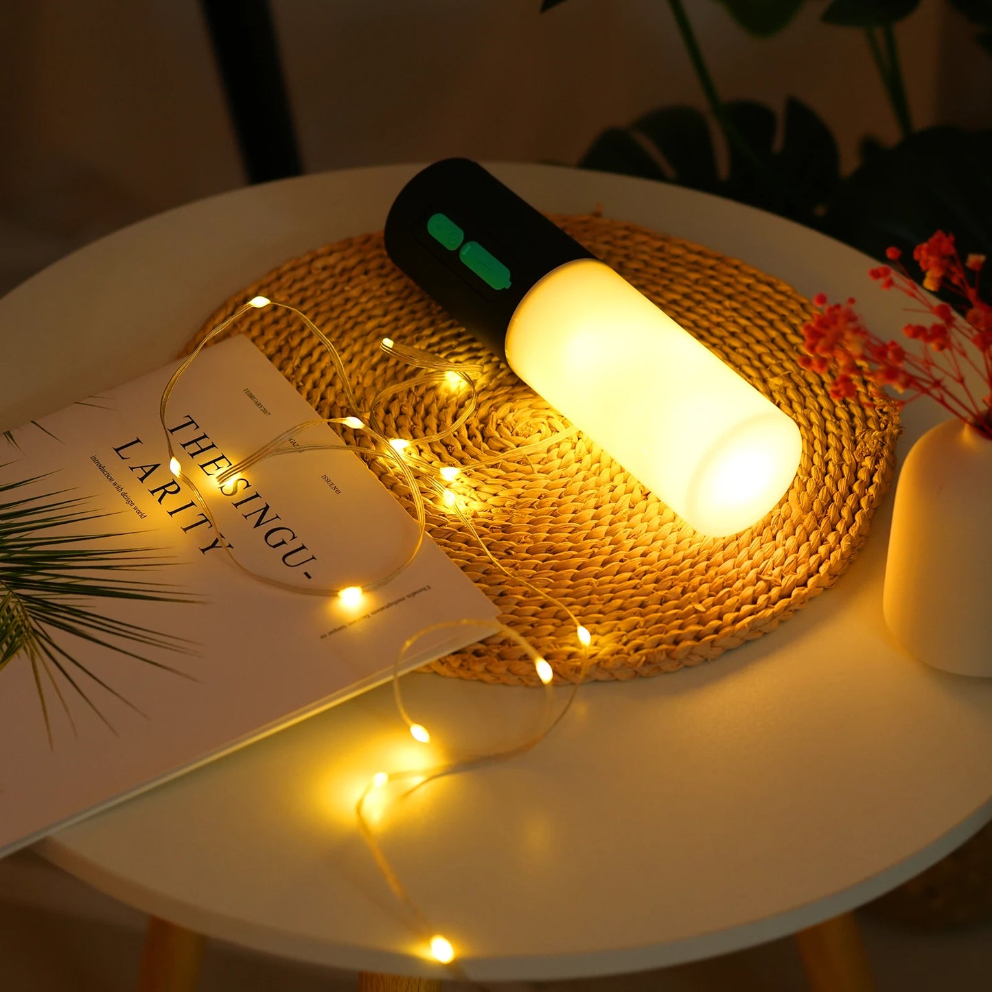 Night Light Outdoor Camping Lantern Emergency Flashlight Night Light String Lights Type-C Rechargeable Built-in 4000mAh Battery