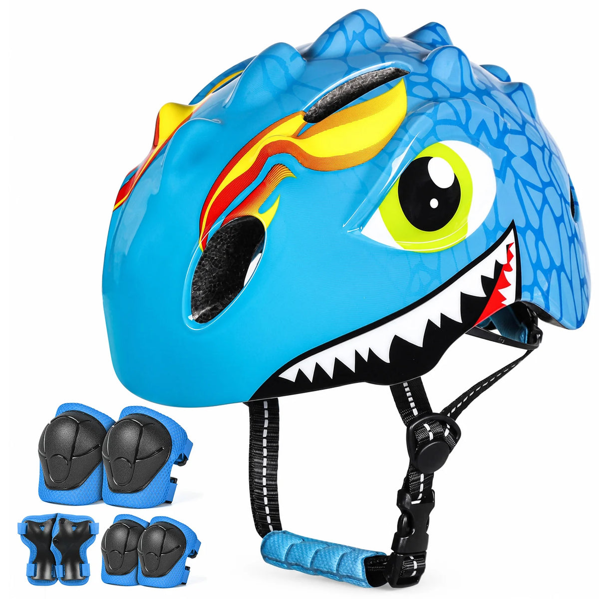 VICTGOAL Kids Bike Helmet Children Bicycle Bell Knee Elbow Pads Wirst Guards Sports Protective Gear for Cycling Balance Bike Skateboard
