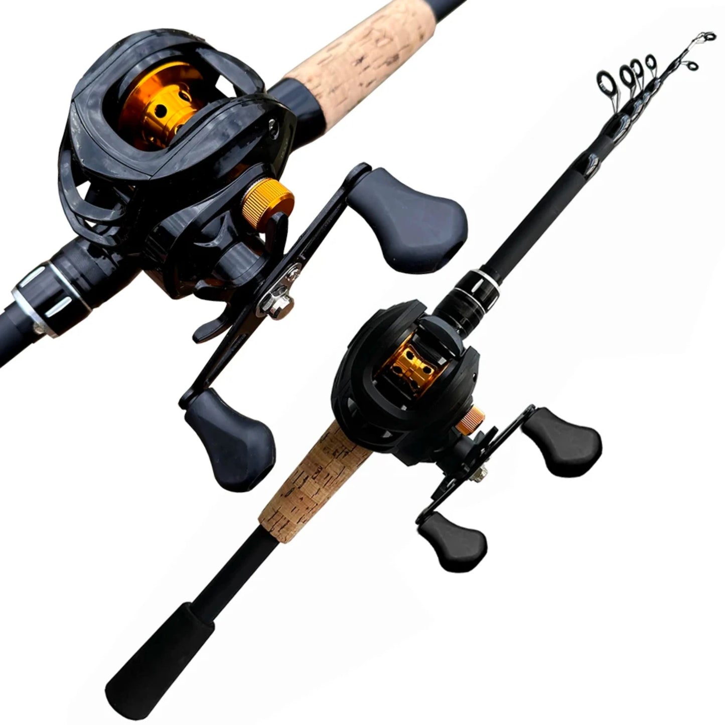 8-25g Lure Weight Baitcast Fishing Rod and Reel Combo Set 1.8-2.4m Telescopic Rods and Metal Spool Fishing Reels  Bass Pesca