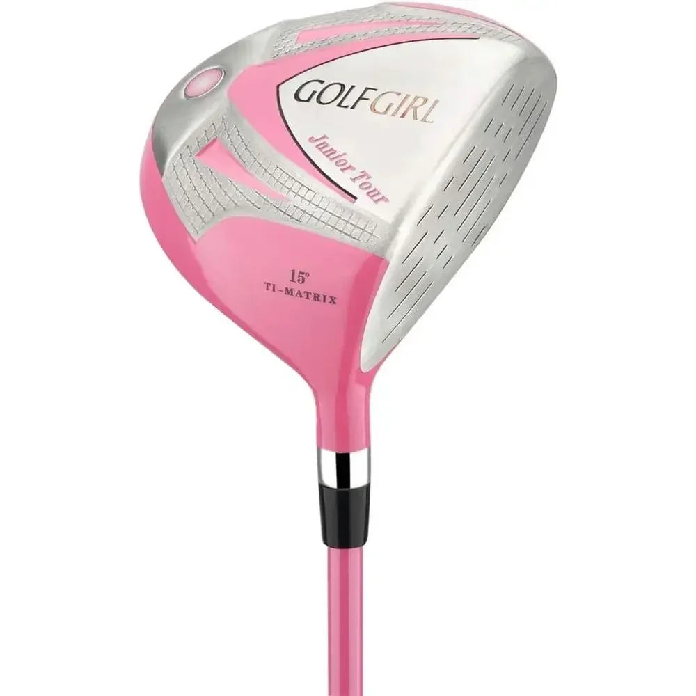 Pink Right-Handed Junior Girls Golf Set with Clubs and Bag