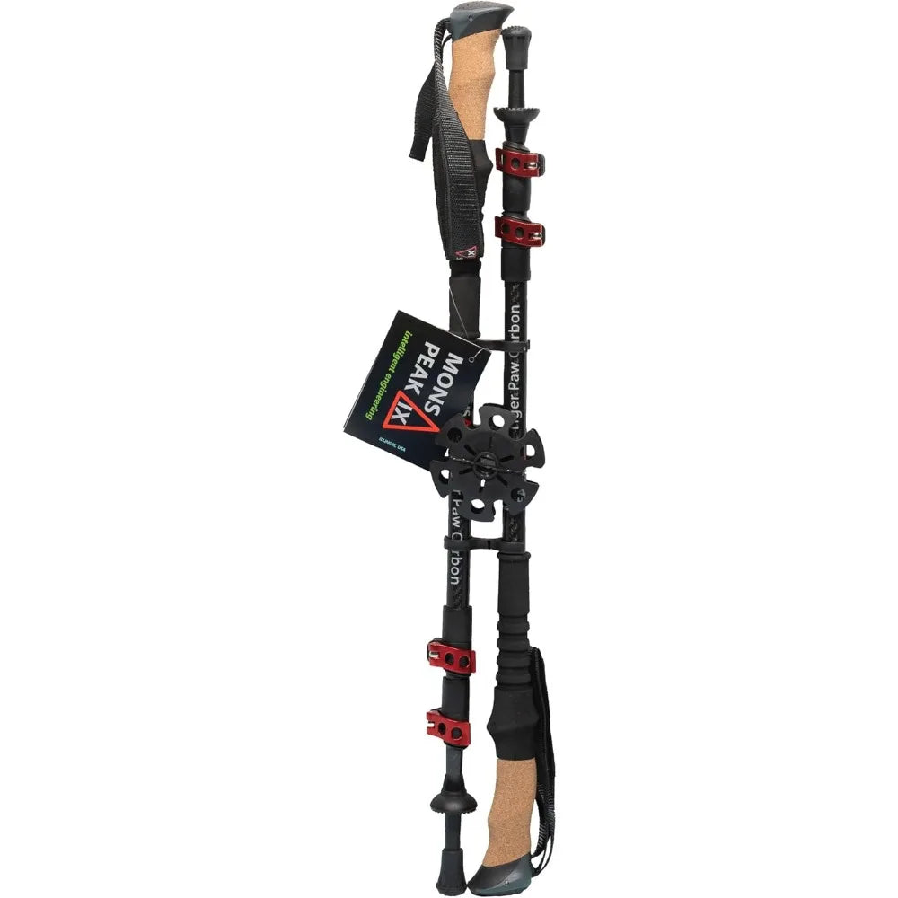 Carbon fiber hiking pole snowshoe line - cork grip ultra-light foldable adjustable