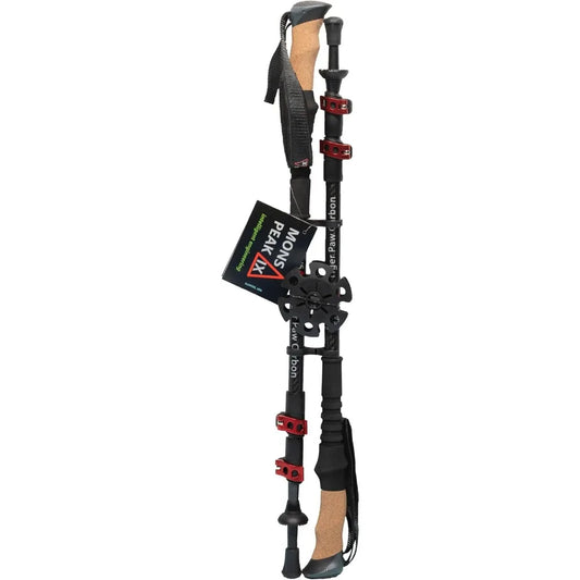 Carbon fiber hiking pole snowshoe line - cork grip ultra-light foldable adjustable