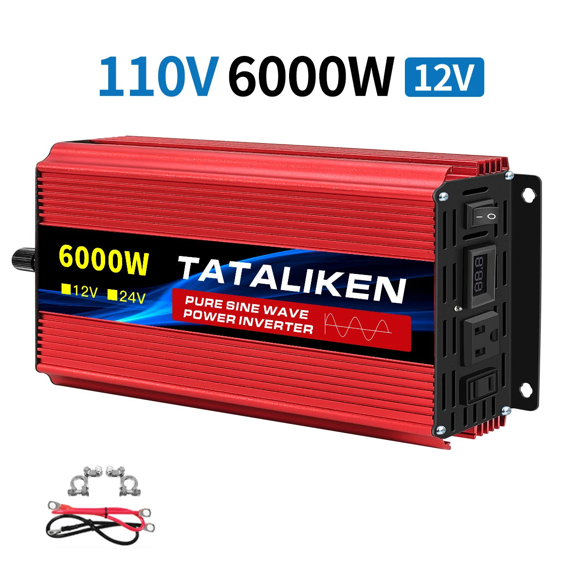 1600w-4500W 12V/24V to AC 110V 60Hz Pure Sine Wave Inverter Car Power Transformer  Voltage Portable  Converter with LED Display