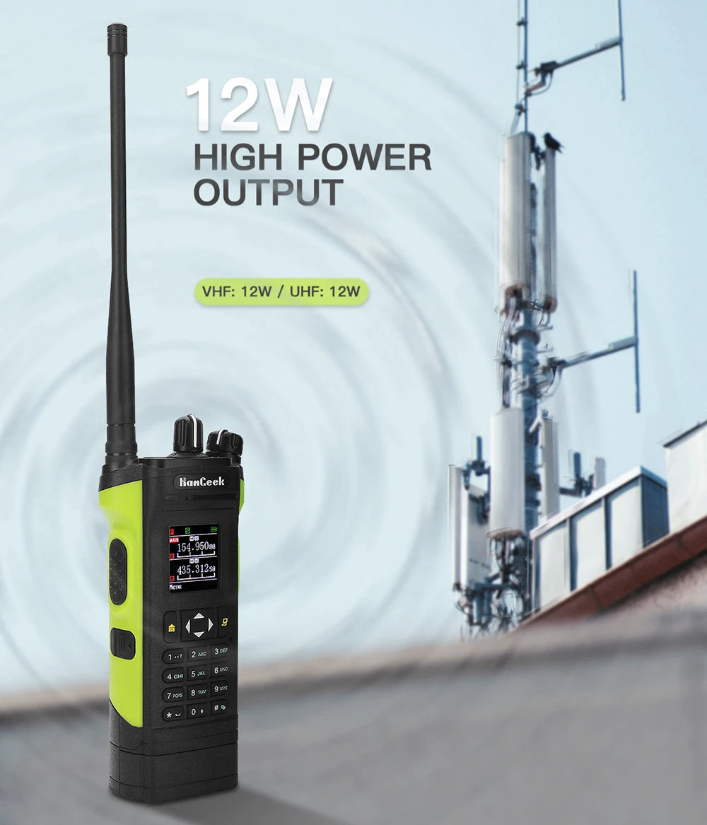 HAMGEEK APX-8000 Green 12W 128CH VHF UHF Walkie Talkie Dual Band Radio Dual PTT and Duplex