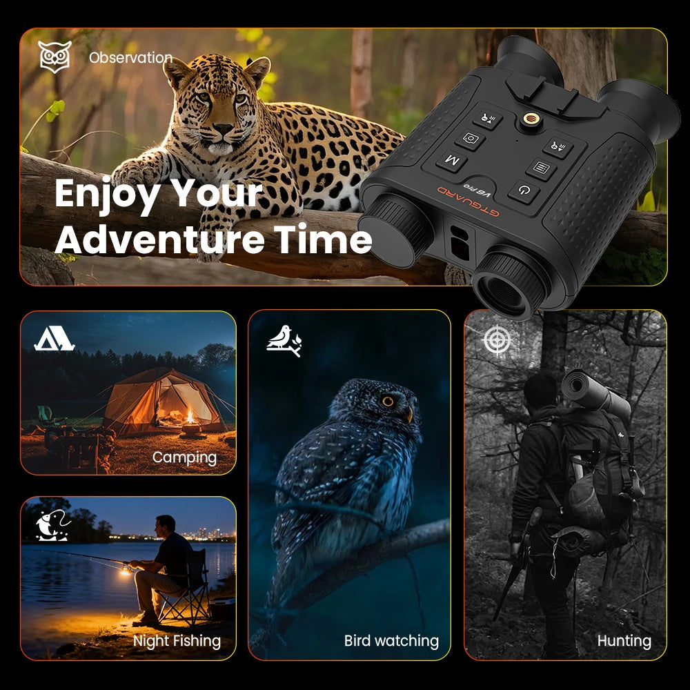 GTMEDIA Night Vision Binoculars 4K 8X Digital Zoom for Helmet Night Vision Goggles for Outdoor Hunting Night Vision Binoculars