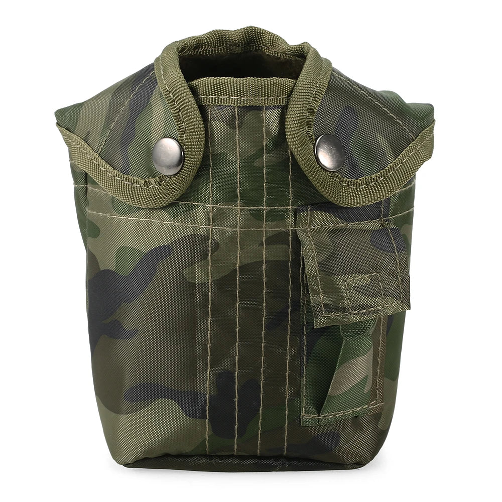 1L Outdoor Military Canteen Bottle Camping Hiking Backpacking Survival Water Bottle Kettle with Cover