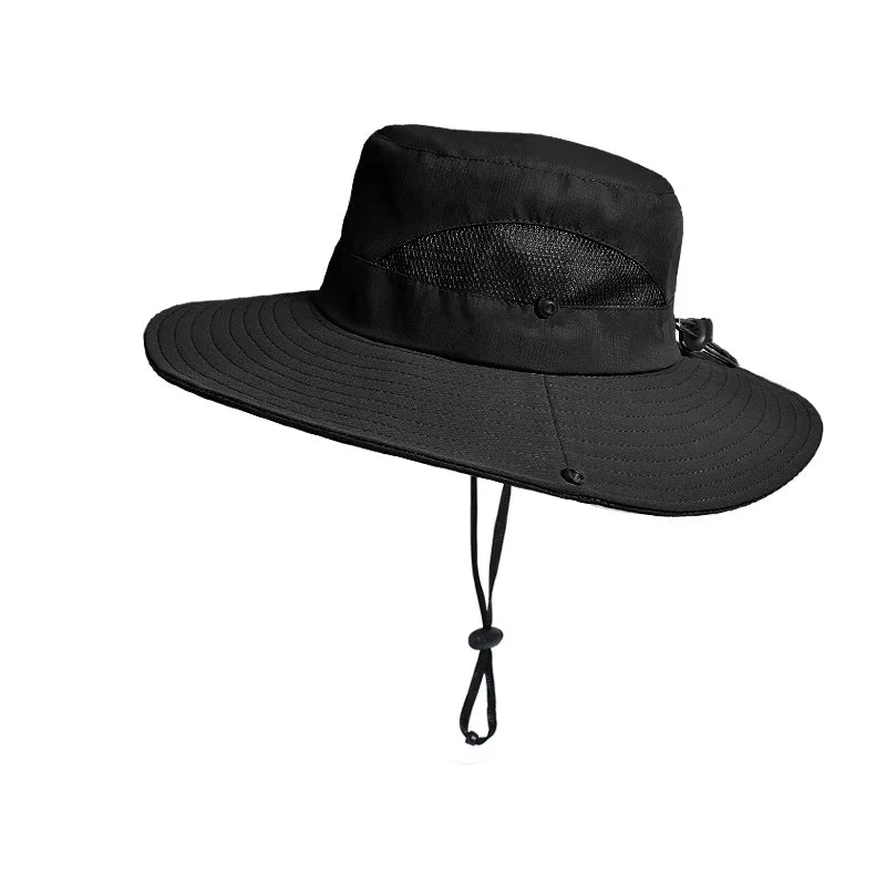 Summer UPF50+ Sun Hats For Women & Men Breathable Mesh Boonie Hat Foldable Hiking Fishing Hat