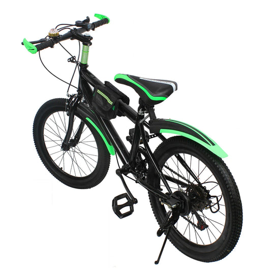 20 Inch 7 Speeds Mountain Bike Adjustable Children's Bicycle with Storage Bag and Compass Bell Braking System