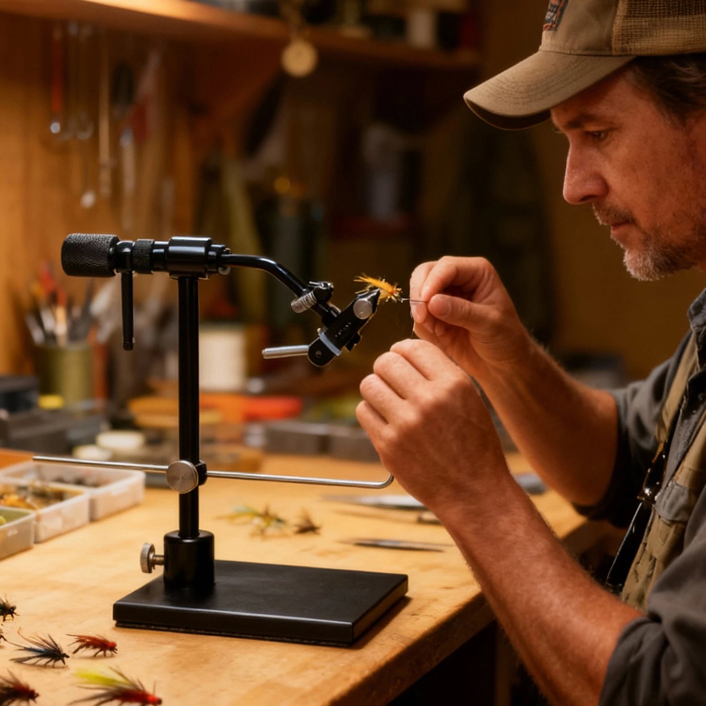 Rotary Fly Tying Vise with Travel Case Fly Tying Vice Kit