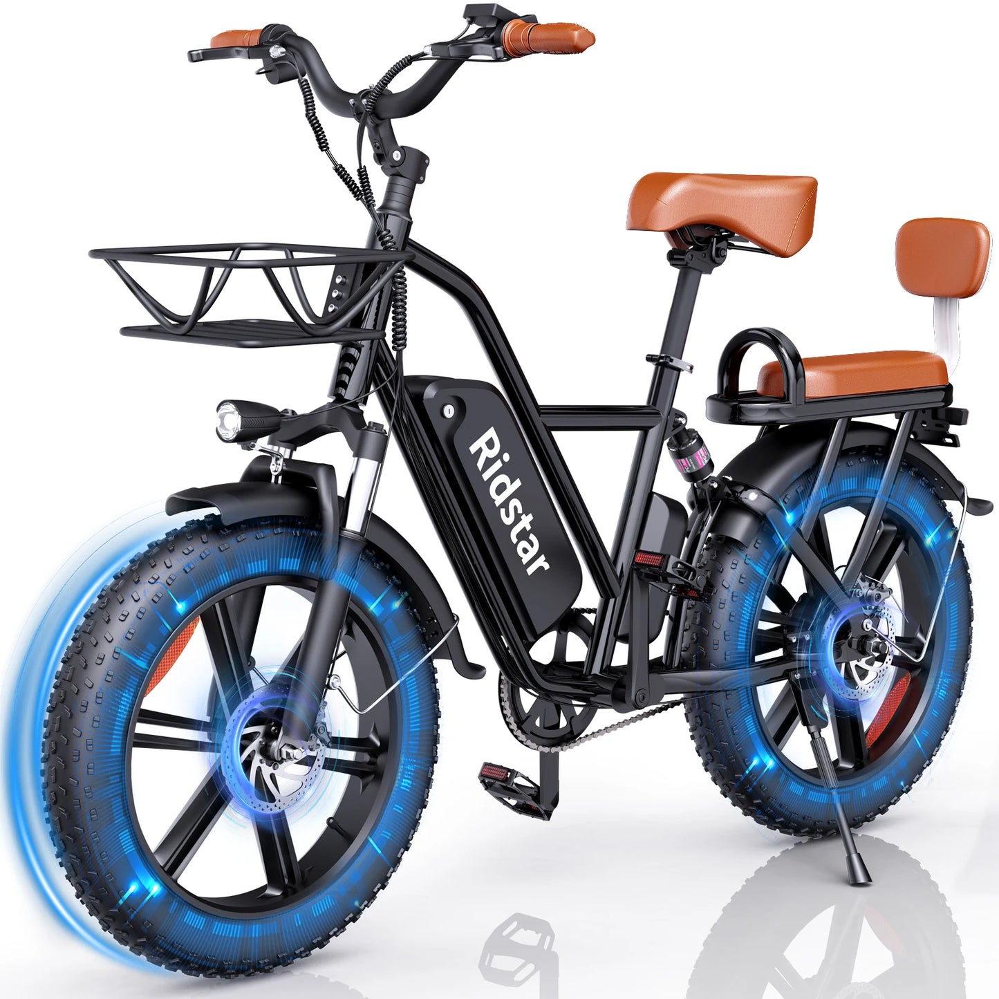Ridstar FM-001 Electric Bicycle 1000W 48V 15AH Road City Ebike for Adult 20Inch Fat Tire  Beach Mountain