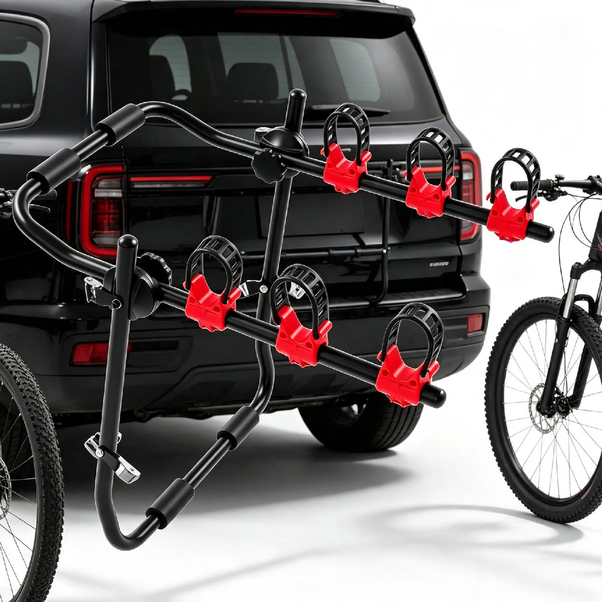 3-Bike Bicycle Rack Support, Trunk Mount Rack 68*48*62cm, Car Bike Racks for Automobile Trunks, SUVs and Minivans