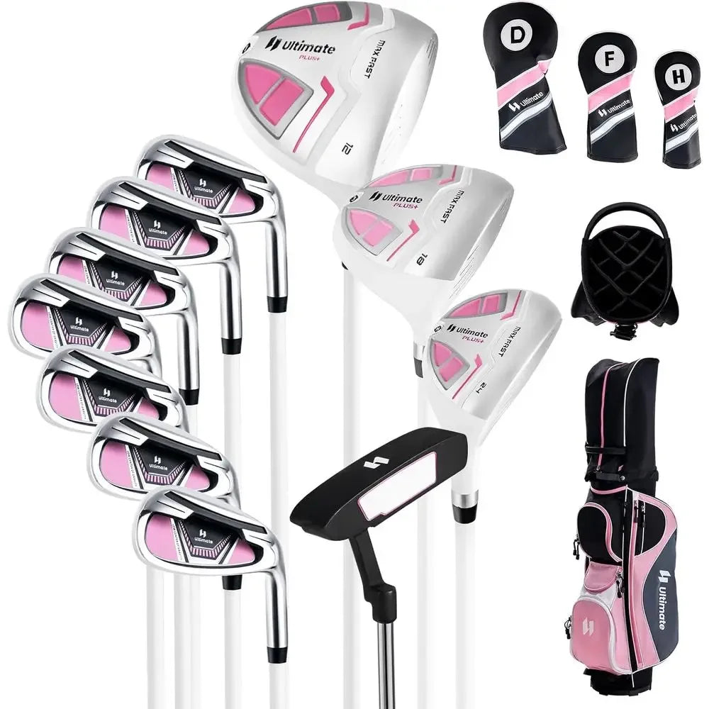 Ladies Golf Club Set, 9/11 Pieces, 460cc Driver, 3 Wood, Hybrid, Irons 6-9, Putter