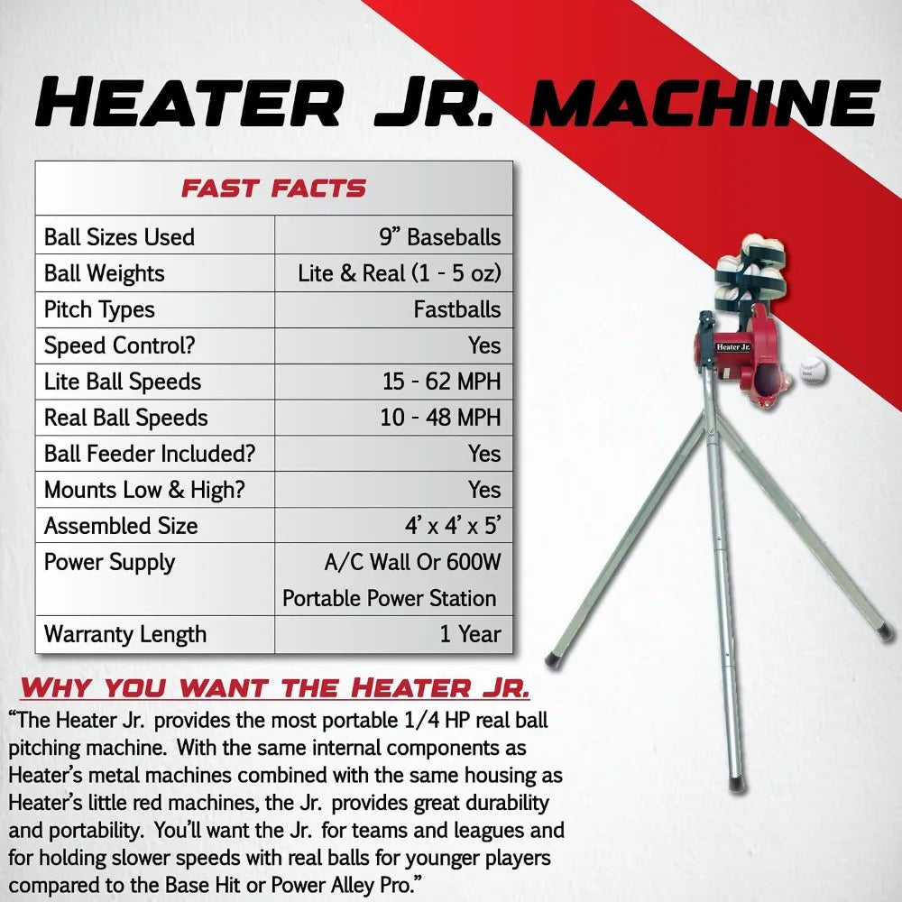 New Best Selling Junior Baseball Pitching Machine Portable Adjustable Speed Angle Kids Batting Practice