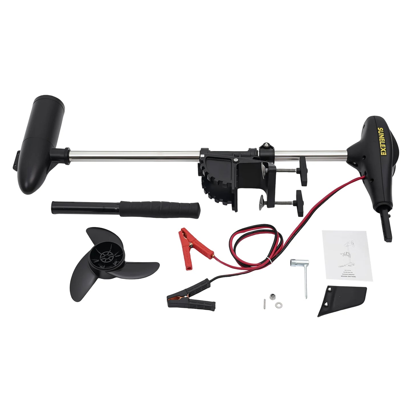 Powerful 40lb Thrust Electric Trolling Motor, 5 Forward Speeds, Adjustable & Durable for Fishing & Inflatable Boats